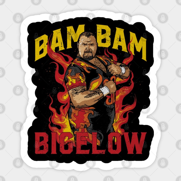 Bam Bam Bigelow Flames Sticker by MunMun_Design